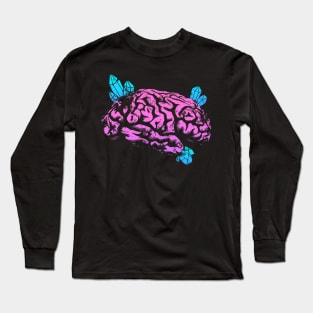 Crystals Brain - Pink and Blue Long Sleeve T-Shirt